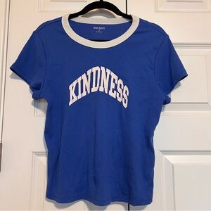 Old Navy Blue and White 'Kindness' Tee